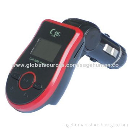 Car FM Transmitter with LCD Screen, Supports USB Disk, SD and MicroSD, Supports MP3 Format Files